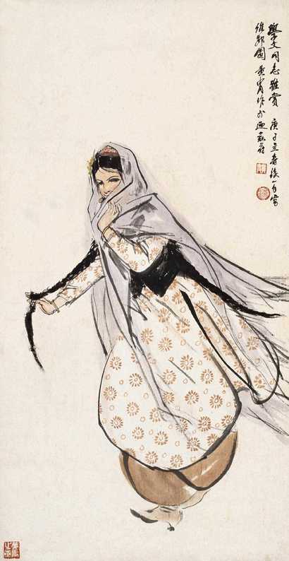 黄胄 1960年作 少女 立轴